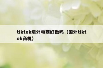 tiktok境外电商好做吗（国外tiktok商机）