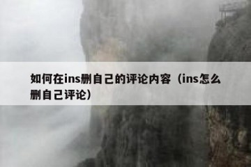 如何在ins删自己的评论内容（ins怎么删自己评论）