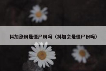 抖加涨粉是僵尸粉吗（抖加会是僵尸粉吗）