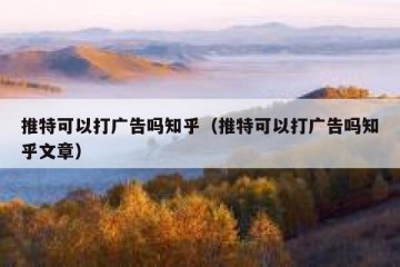 推特可以打广告吗知乎（推特可以打广告吗知乎文章）