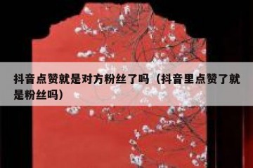 抖音点赞就是对方粉丝了吗（抖音里点赞了就是粉丝吗）