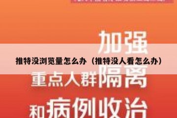 推特没浏览量怎么办（推特没人看怎么办）