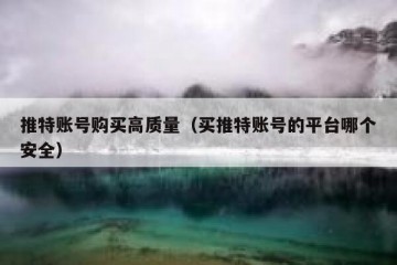 推特账号购买高质量（买推特账号的平台哪个安全）
