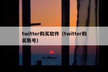 twitter购买软件（twitter购买账号）