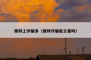 推特上诈骗多（推特诈骗能立案吗）