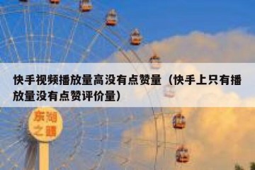 快手视频播放量高没有点赞量（快手上只有播放量没有点赞评价量）