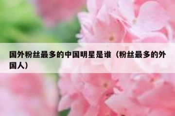 国外粉丝最多的中国明星是谁（粉丝最多的外国人）