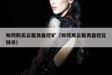 如何购买云服务器挖矿（如何用云服务器挖比特币）