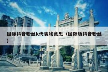 国际抖音粉丝k代表啥意思（国际版抖音粉丝）
