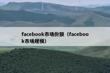 facebook市场份额（facebook市场规模）