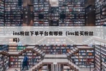 ins粉丝下单平台有哪些（ins能买粉丝吗）