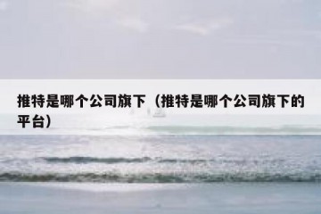推特是哪个公司旗下（推特是哪个公司旗下的平台）