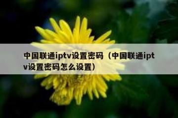 中国联通iptv设置密码（中国联通iptv设置密码怎么设置）