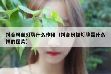 抖音粉丝灯牌什么作用（抖音粉丝灯牌是什么样的图片）
