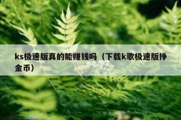 ks极速版真的能赚钱吗（下载k歌极速版挣金币）