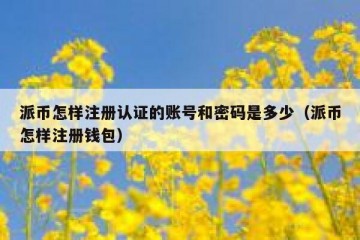 派币怎样注册认证的账号和密码是多少（派币怎样注册钱包）