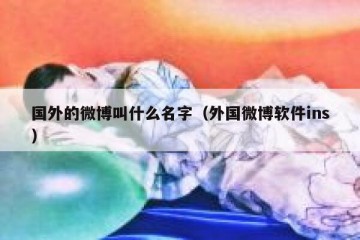 国外的微博叫什么名字（外国微博软件ins）