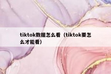 tiktok数据怎么看（tiktok要怎么才能看）