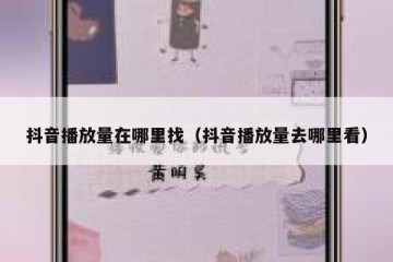 抖音播放量在哪里找（抖音播放量去哪里看）