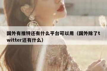 国外有推特还有什么平台可以用（国外除了twitter还有什么）
