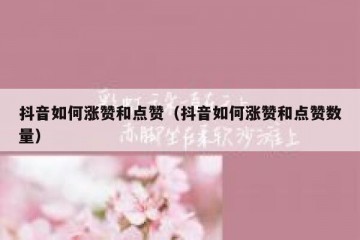 抖音如何涨赞和点赞（抖音如何涨赞和点赞数量）