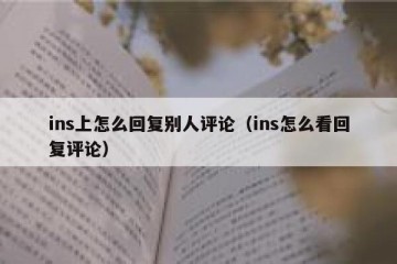 ins上怎么回复别人评论（ins怎么看回复评论）