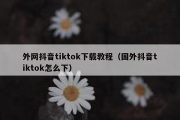 外网抖音tiktok下载教程（国外抖音tiktok怎么下）