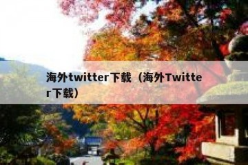 海外twitter下载（海外Twitter下载）
