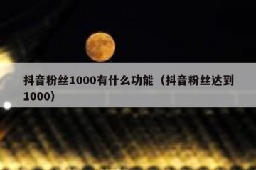 抖音粉丝1000有什么功能（抖音粉丝达到1000）