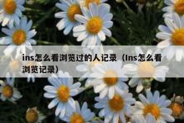 ins怎么看浏览过的人记录（Ins怎么看浏览记录）