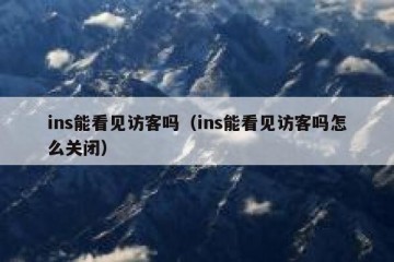 ins能看见访客吗（ins能看见访客吗怎么关闭）