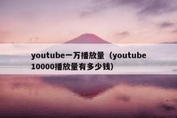 youtube一万播放量（youtube10000播放量有多少钱）