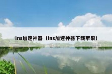 ins加速神器（ins加速神器下载苹果）