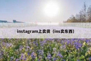 instagram上卖货（ins卖东西）