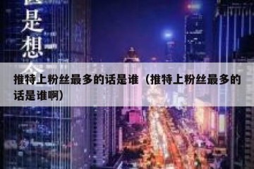 推特上粉丝最多的话是谁（推特上粉丝最多的话是谁啊）