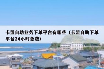 卡盟自助业务下单平台有哪些（卡盟自助下单平台24小时免费）
