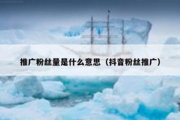 推广粉丝量是什么意思（抖音粉丝推广）