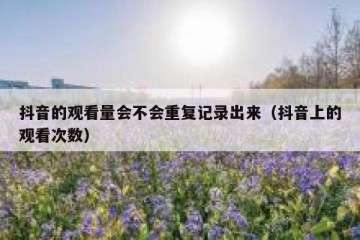 抖音的观看量会不会重复记录出来（抖音上的观看次数）