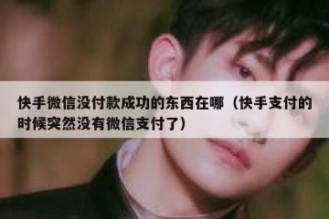 快手微信没付款成功的东西在哪（快手支付的时候突然没有微信支付了）