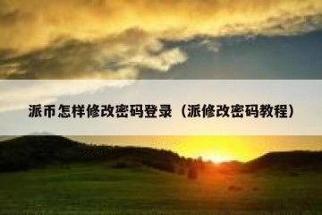 派币怎样修改密码登录（派修改密码教程）