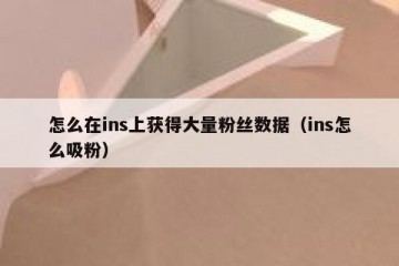 怎么在ins上获得大量粉丝数据（ins怎么吸粉）