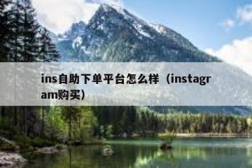 ins自助下单平台怎么样（instagram购买）