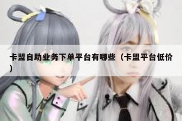 卡盟自助业务下单平台有哪些（卡盟平台低价）