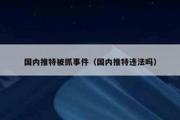 国内推特被抓事件（国内推特违法吗）