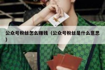公众号粉丝怎么赚钱（公众号粉丝是什么意思）