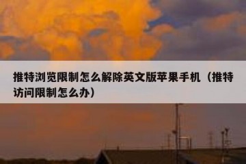 推特浏览限制怎么解除英文版苹果手机（推特访问限制怎么办）