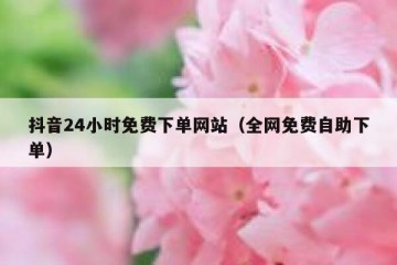 抖音24小时免费下单网站（全网免费自助下单）