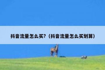 抖音流量怎么买?（抖音流量怎么买划算）