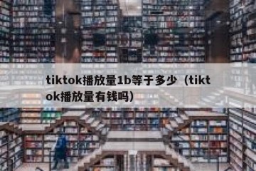 tiktok播放量1b等于多少（tiktok播放量有钱吗）