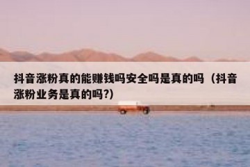 抖音涨粉真的能赚钱吗安全吗是真的吗（抖音涨粉业务是真的吗?）